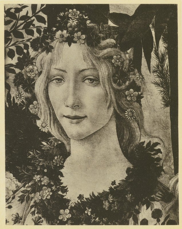Botticelli: Wiosna, Szczegół (zdjęcie czarno-białe) autorstwa Sandro (after) Botticelli