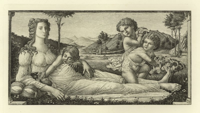 Wenus leżąca z Kupidynem autorstwa Sandro Botticelli