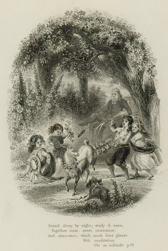 Scena z Ody o samotności, autorstwa Aleksandra Pope (rycina) autorstwa Scottish School