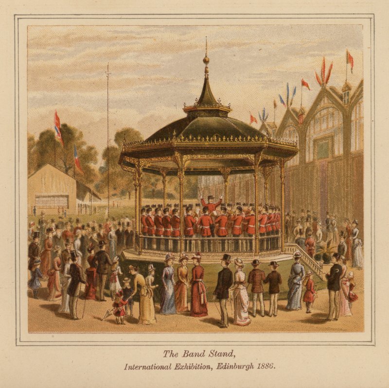The Band Stand, Międzynarodowa Wystawa, Edynburg autorstwa Scottish School