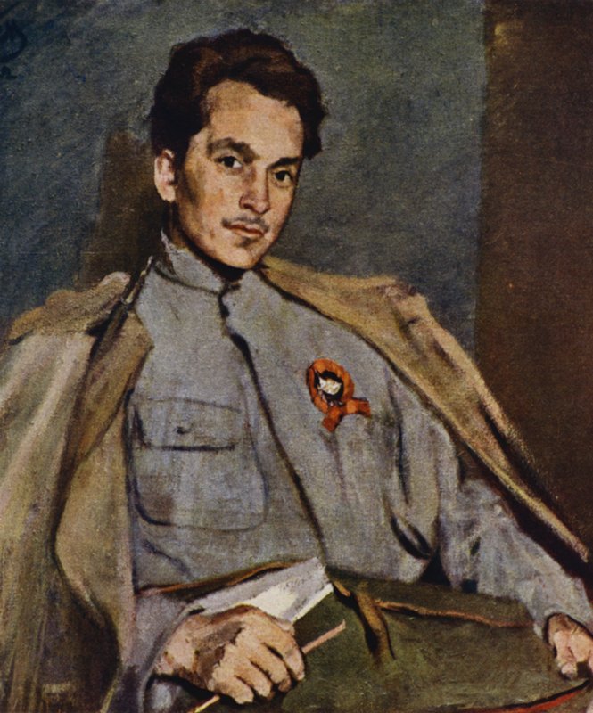 Portret rosyjskiego pisarza i rewolucjonisty Dmitrija Furmanowa autorstwa Sergei Vasilievich Malyutin
