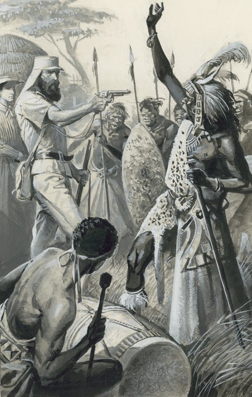 Samuel Baker (gwasz na papierze) autorstwa Severino Baraldi