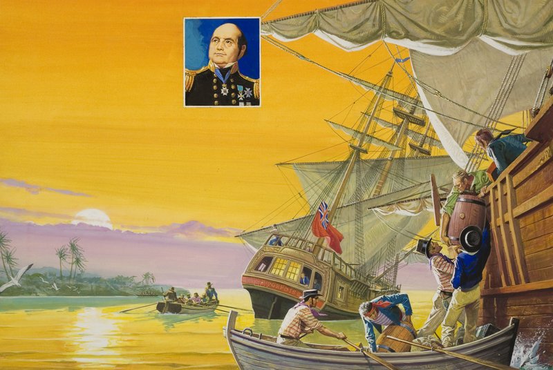 Sir John Franklin (1786-1847) (gwasz na papierze) autorstwa Severino Baraldi