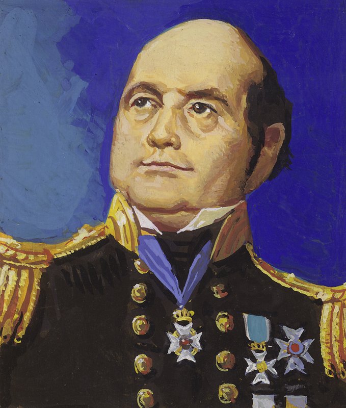Sir John Franklin (gwasz na papierze) autorstwa Severino Baraldi