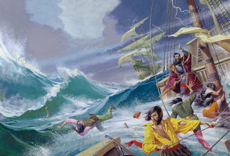 Vasco Da Gama w drodze do Indii (gwasz na papierze) autorstwa Severino Baraldi