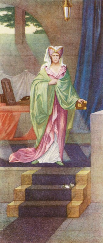 Złota legenda: Lady Irmingard (kolorowa litografia) autorstwa Sidney Meteyard