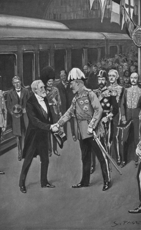 Król Edward witający prezydenta Loubeta, 6 lipca 1903 r. autorstwa Sidney Paget
