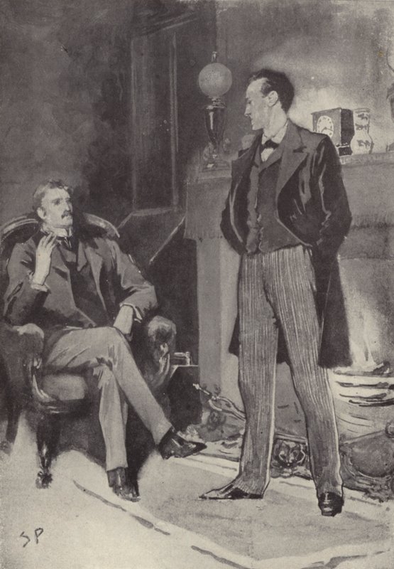 Potem stanął przy ogniu: scena z misterium Sherlocka Holmesa Skandal w Czechach Arthura Conan Doyle