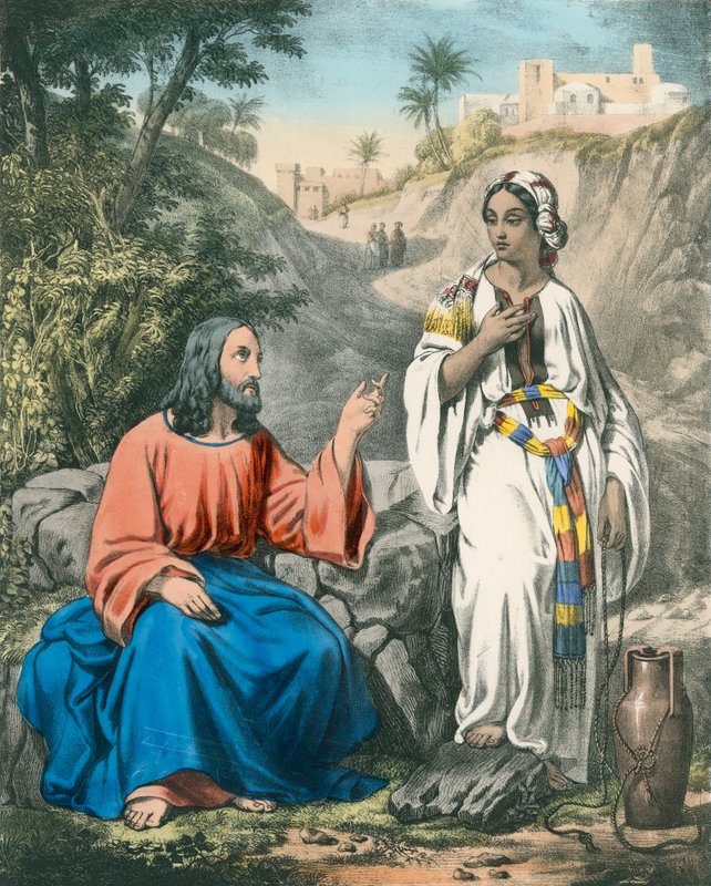 Chrystus i Kobieta z Samarii przy studni Jakuba autorstwa Siegfried Detler Bendixen