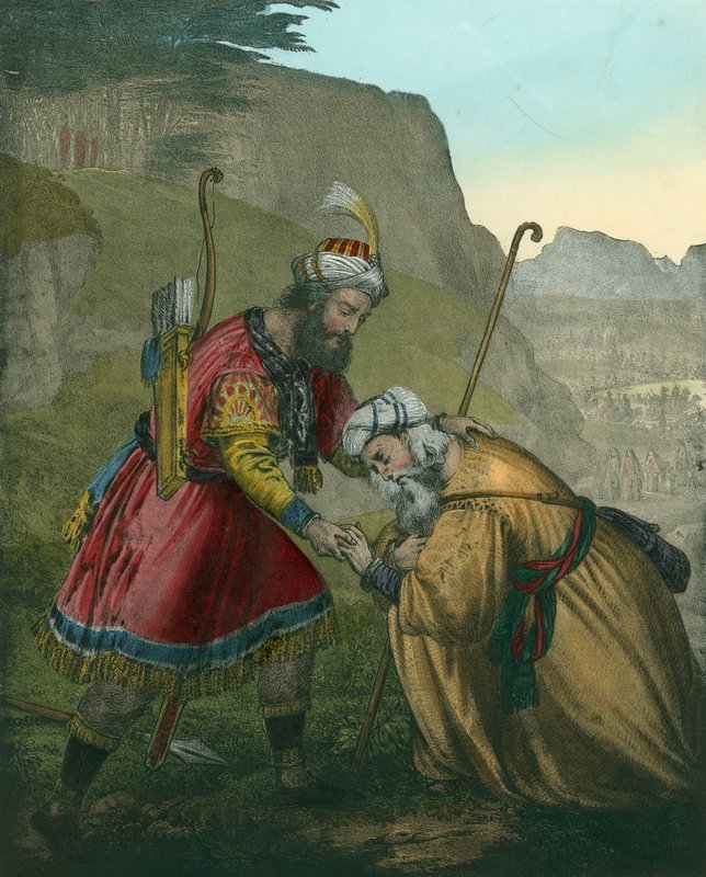 Pojednanie Jakuba z jego bratem Ezawem autorstwa Siegfried Detler Bendixen