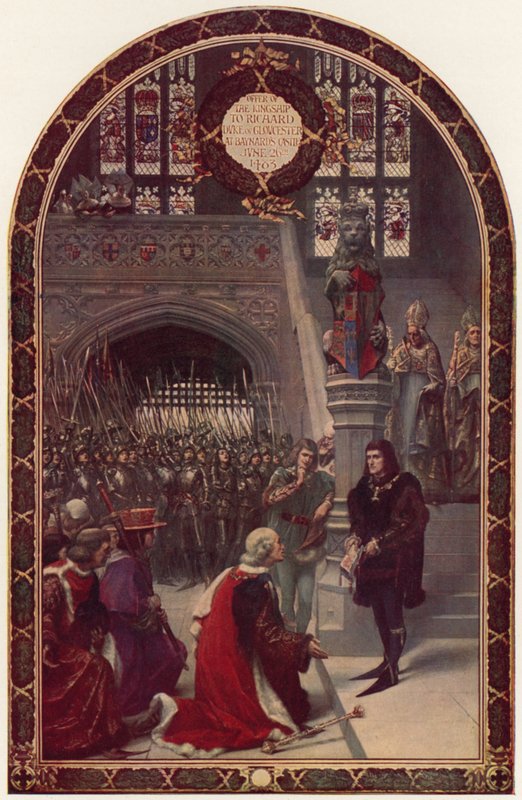 Oferta królestwa Ryszardowi, księciu Gloucester, w zamku Baynarda w Londynie, 26 czerwca 1483 autorstwa Sigismund Christian Hubert Goetze