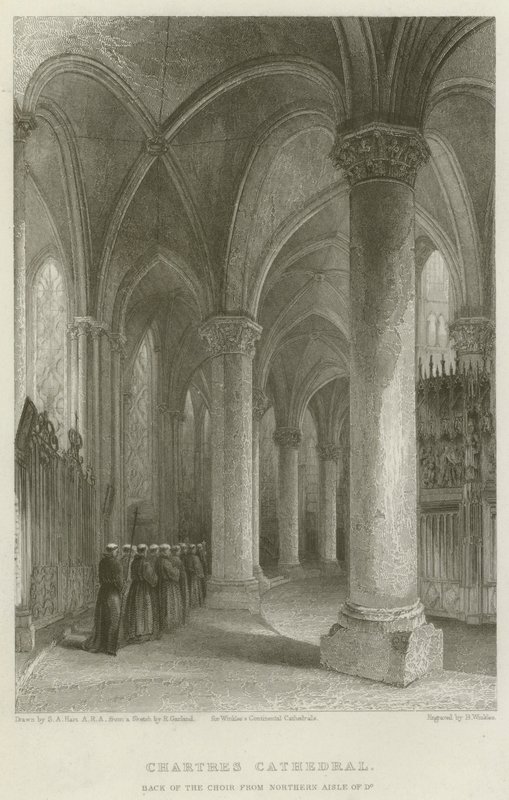Katedra w Chartres, tył chóru z północnej nawy Do autorstwa Solomon Alexander Hart