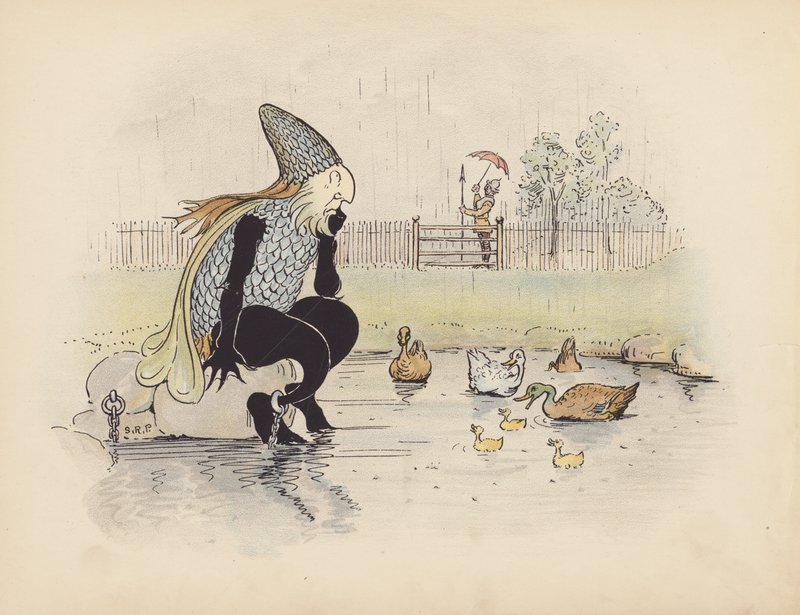 Ilustracja do Little Twin Dragons autorstwa S. Rosamond Praeger (kolorowa litografia) autorstwa Sophia Rosamond Praeger