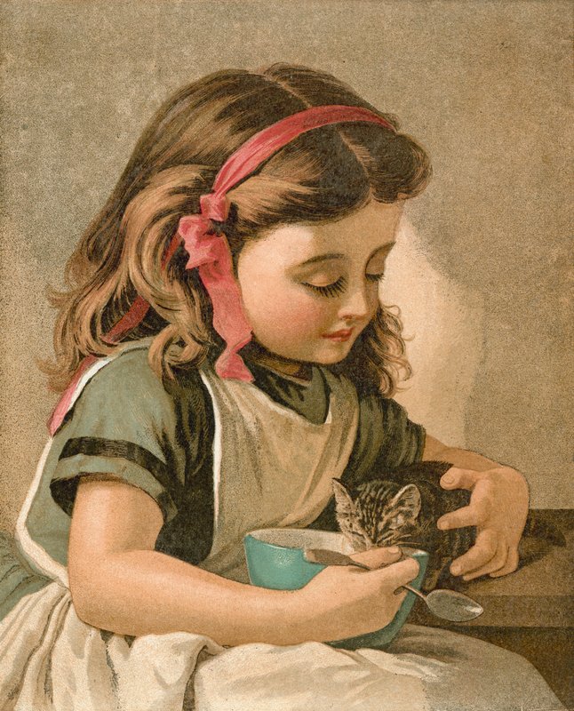Śniadanie Kitty autorstwa Sophie Gengembre Anderson