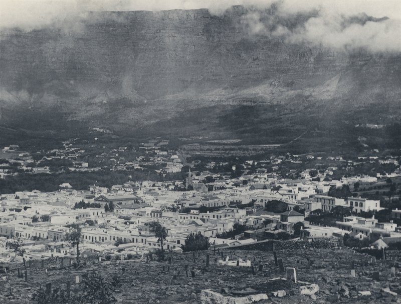 Kapsztad i Góra Stołowa (zdjęcie czarno-białe) autorstwa South African Photographer