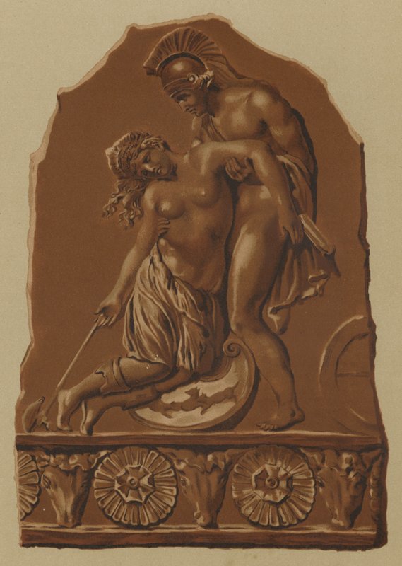 Penthesilea umiera w ramionach Achillesa autorstwa Spanish School