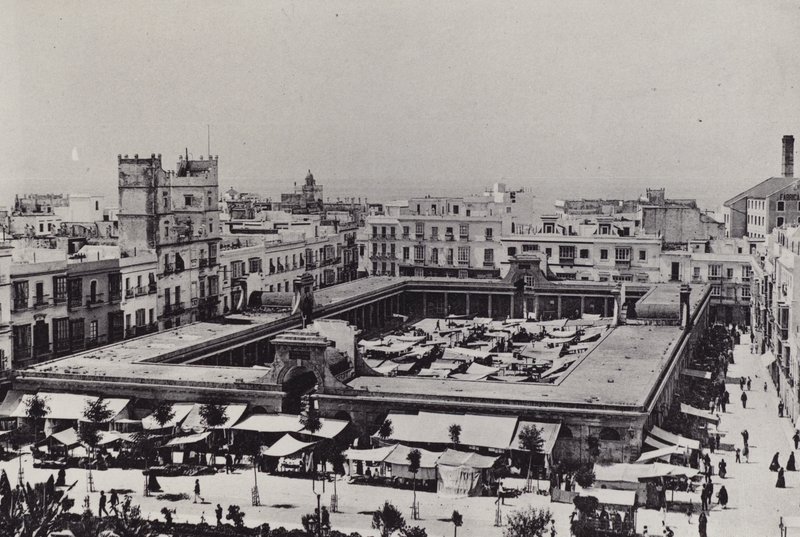 Kadyks: Plaza de Abastos (zdjęcie czarno-białe) autorstwa Spanish Photographer