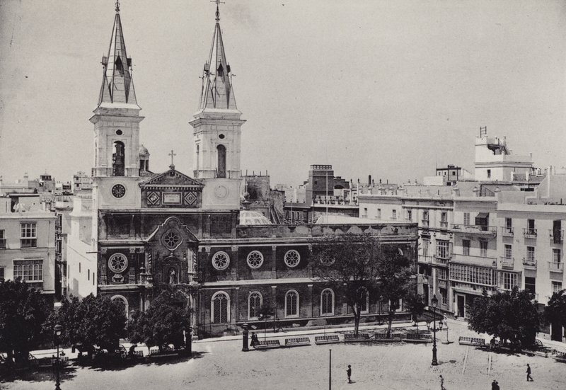 Kadyks: Plac Konstytucji (zdjęcie czarno-białe) autorstwa Spanish Photographer