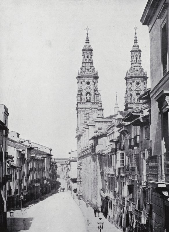 Calle Del Mercado, Logrono (zdjęcie czarno-białe) autorstwa Spanish Photographer