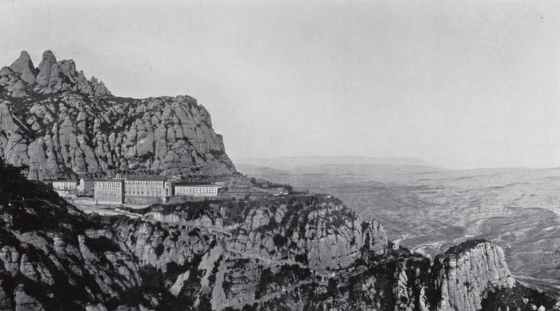 Widok ogólny Montserrat (zdjęcie czarno-białe) autorstwa Spanish Photographer