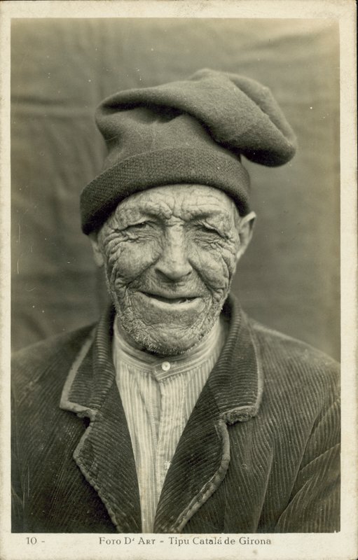 Starzec z Girony, Hiszpania (zdjęcie czarno-białe) autorstwa Spanish Photographer