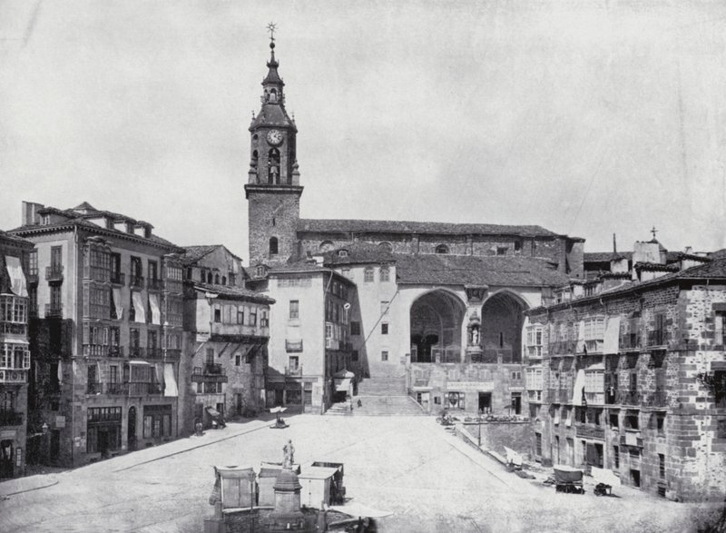 Plaza De La Constitucion, Vitoria (zdjęcie czarno-białe) autorstwa Spanish Photographer