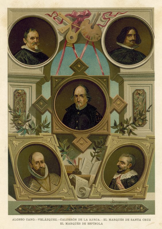 Słynne hiszpańskie postacie historyczne z XVII wieku autorstwa Spanish School