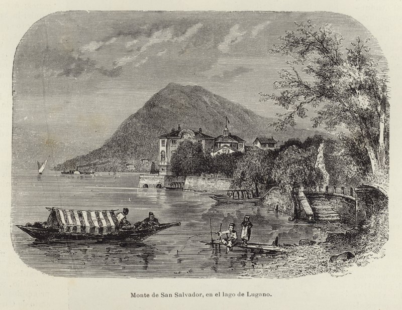 Monte San Salvatore nad jeziorem Lugano autorstwa Spanish School