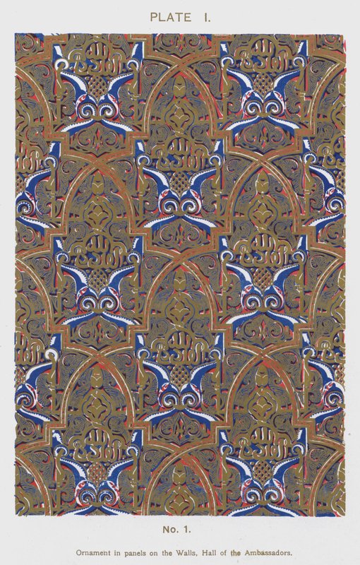 Ornament w panelach na ścianach, Sala Ambasadorów (kolor lito) autorstwa Spanish School