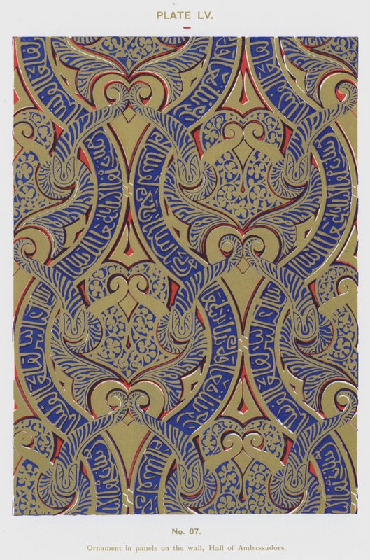 Ornament w panelach na ścianie, Sala Ambasadorów (kolor lito) autorstwa Spanish School