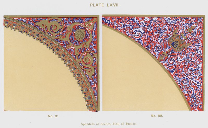 Spandrils of Arches, Hall of Justice (kolor lito) autorstwa Spanish School