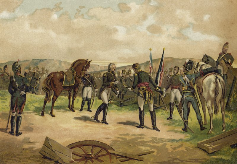 Kapitulacja generała Duponta, bitwa pod Bailen, Hiszpania, 1808 autorstwa Spanish School