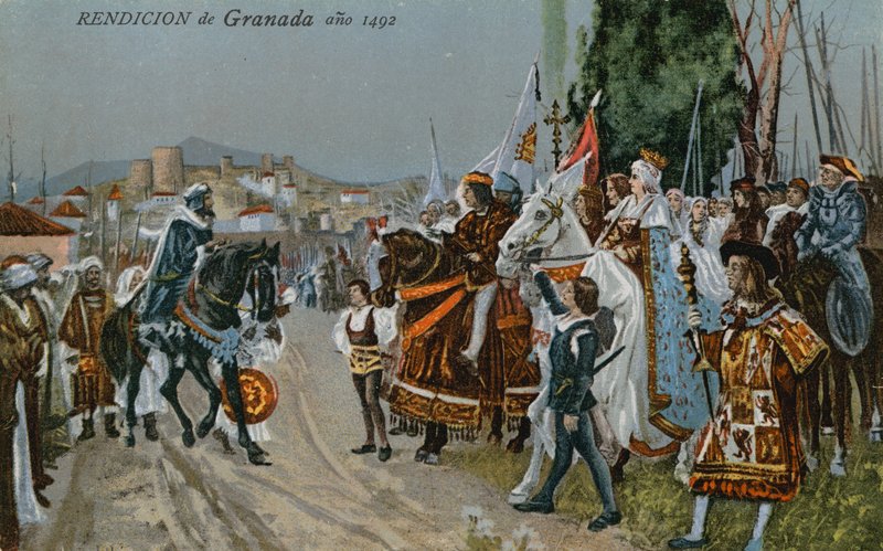 Kapitulacja Granady, 1492 autorstwa Spanish School