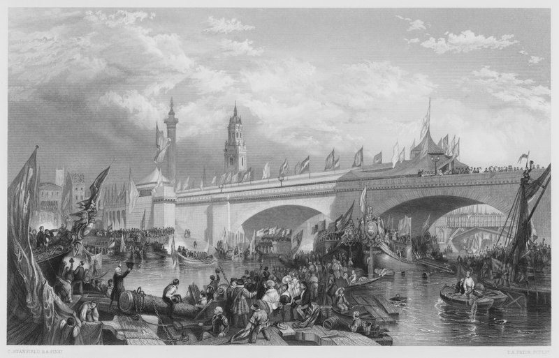 Otwarcie New London Bridge, ze zdjęcia w Królewskiej Kolekcji autorstwa Stanfield