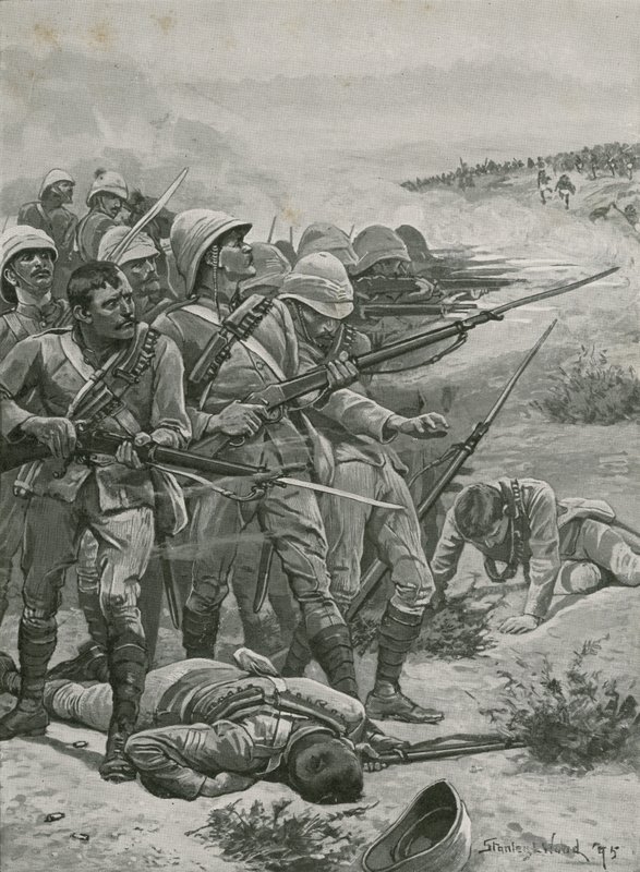 Plac w Abu-Kru, Sudan, 1885 autorstwa Stanley L. Wood