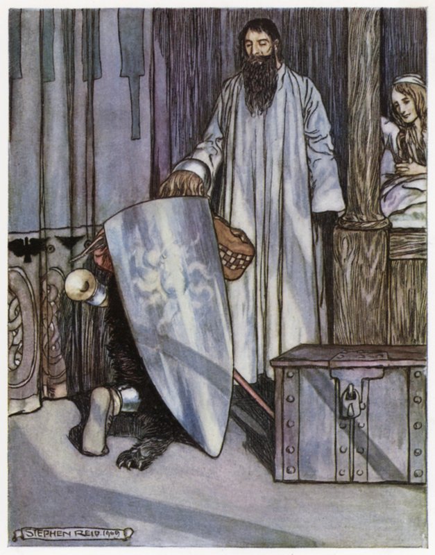 Ilustracja do Zygfryda pogromcy smoków (kolor lito) autorstwa Stephen Reid