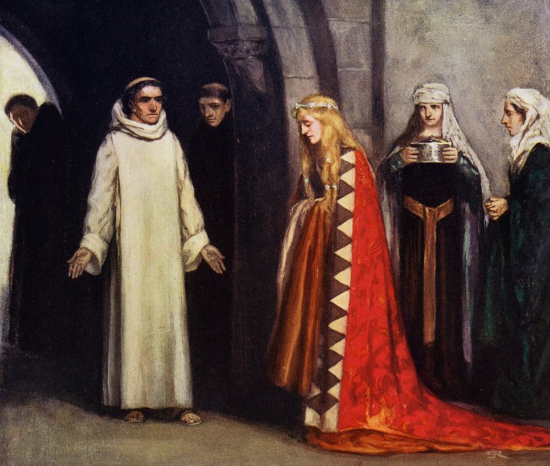 Św. Bernard i jego siostra Hombeline (kolor lito) autorstwa Stephen Reid