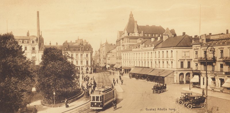 Malmo: Gustaf Adolfs torg (zdjęcie czarno-białe) autorstwa Swedish Photographer