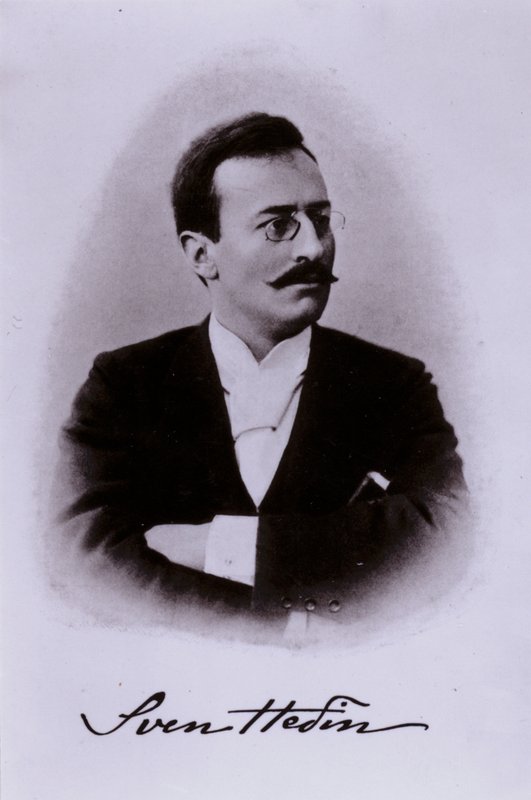 Sven Hedin, szwedzki odkrywca (zdjęcie czarno-białe) autorstwa Swedish Photographer