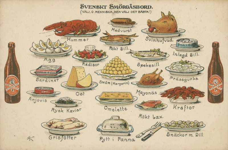 Szwedzki szwedzki stół (kolor litho) autorstwa Swedish School