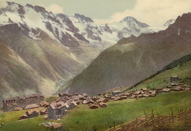 Berneński Oberland: Murren, widok całkowity (kolorowe zdjęcie) autorstwa Swiss Photographer
