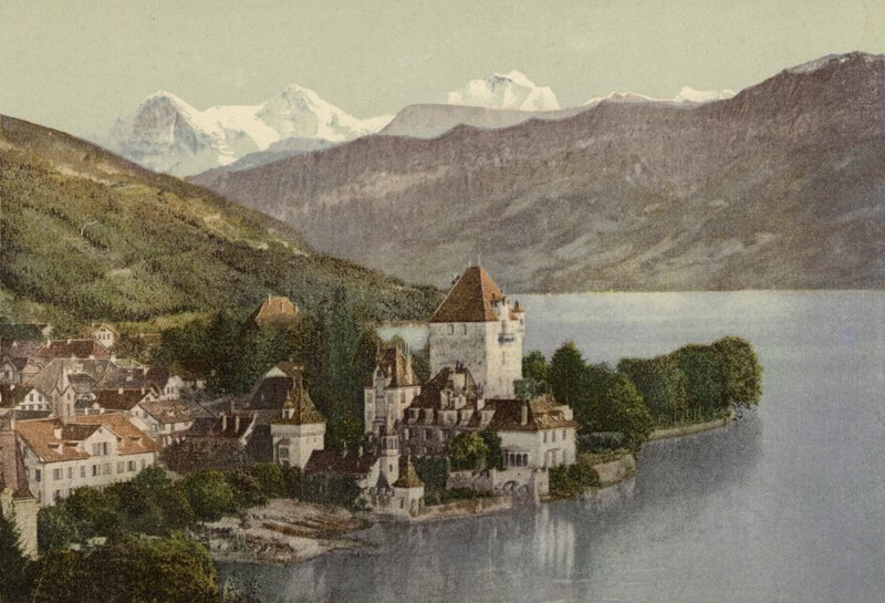 Berner Oberland: Oberhofen (kolorowe zdjęcie) autorstwa Swiss Photographer