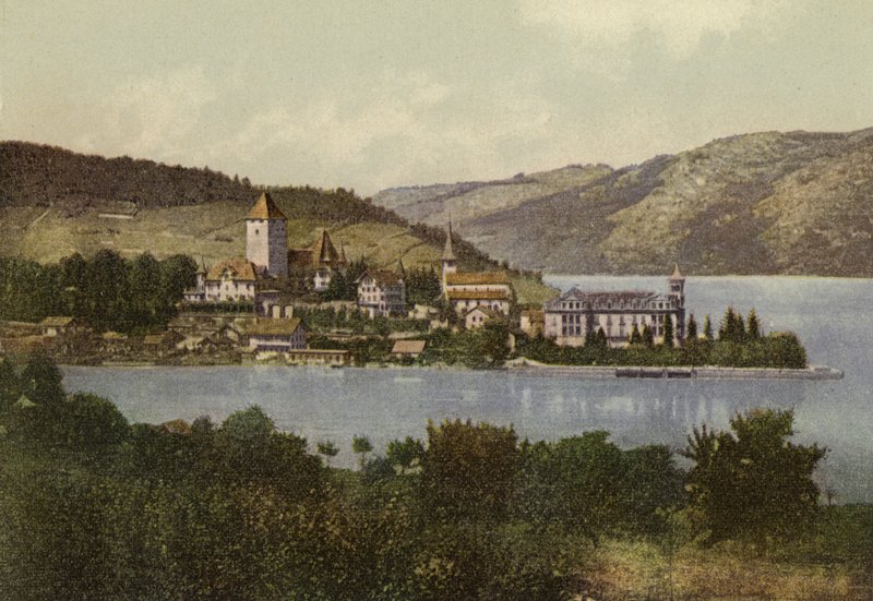 Oberland Berneński: Spiez (kolorowe zdjęcie) autorstwa Swiss Photographer