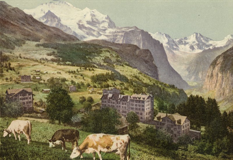 Oberland Berneński: Wengen (kolorowe zdjęcie) autorstwa Swiss Photographer