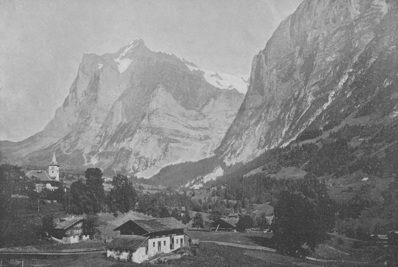 Grindelwald, Le Wetterhorn (zdjęcie czarno-białe) autorstwa Swiss Photographer