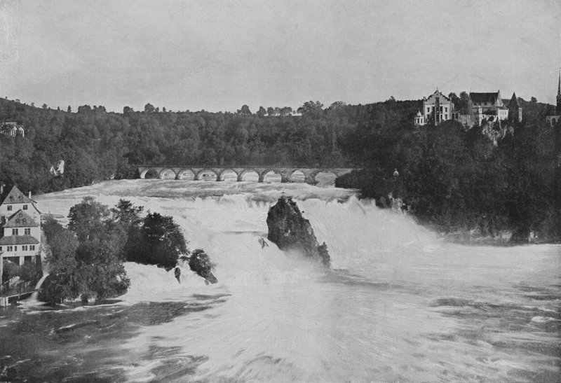 Wodospad Renu w pobliżu Schaffhausen (zdjęcie czarno-białe) autorstwa Swiss Photographer