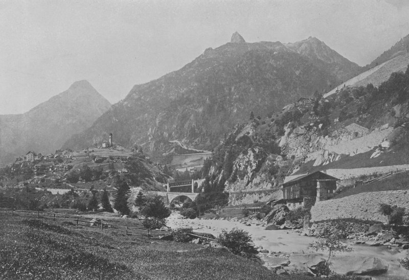 Linia Gotarda w pobliżu Wassen (zdjęcie czarno-białe) autorstwa Swiss Photographer