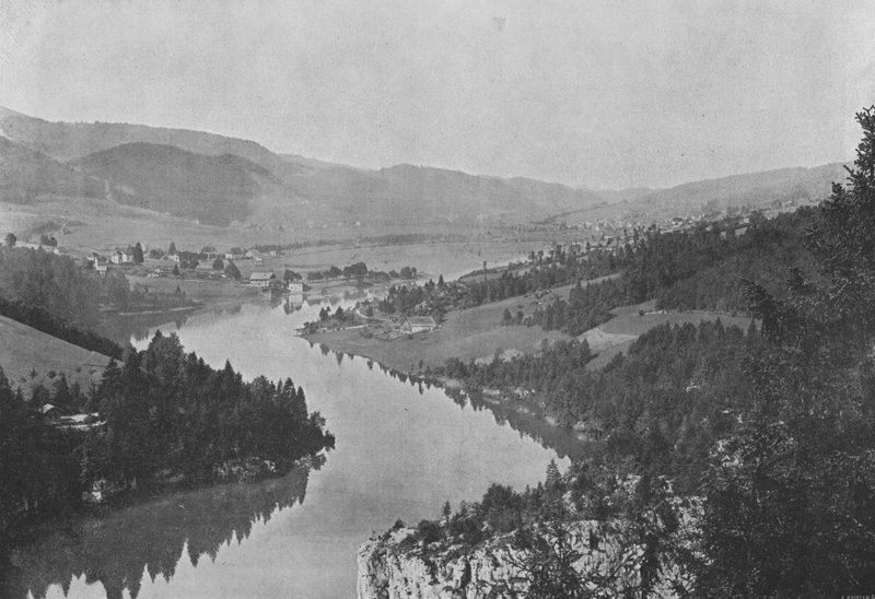 Doubs Basin w Les Brenets (zdjęcie czarno-białe) autorstwa Swiss Photographer