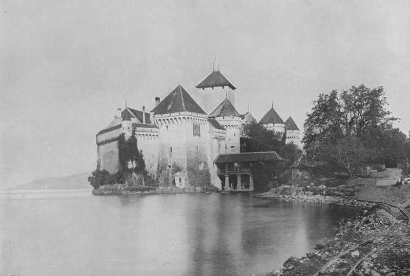 Zamek Chillon (zdjęcie czarno-białe) autorstwa Swiss Photographer