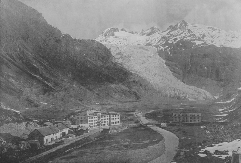 Lodowiec Rodanu (zdjęcie czarno-białe) autorstwa Swiss Photographer